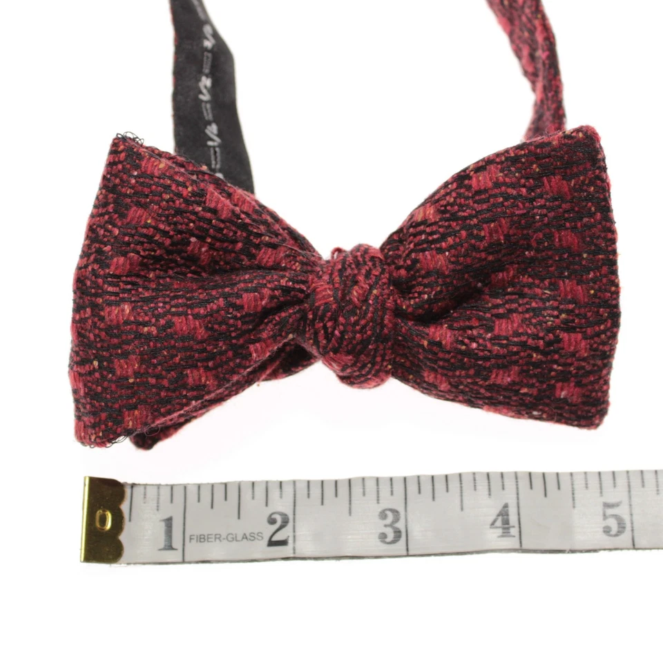 Italo Ferretti NWOT Bow Tie Adjustable Size in Red/Black Wool/Silk Blend - Image 4 of 4