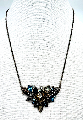 Chloe & Isabel Halskette Strass und Markasiten Blau Gold Strasssteine - Bild 3 von 5