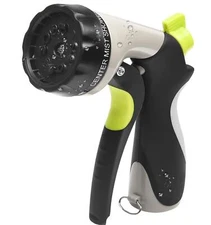 Garden Hose Nozzle Spray 10 Watering Patterns High Pressure Metal Heavy Duty NEW