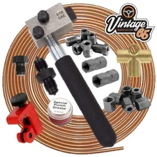 MG MGB GT MGA Midget SAE 3/16" Copper Brake Pipe Flaring Repair Imperial Unions