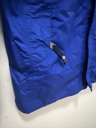 Marmot Windbreaker Rain Coat Small Youth Boys Blue Zipper Hooded Pockets - Picture 8 of 15