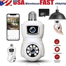 Exterior Bombilla Camara De Seguridad Wifi Inalambrica Con Vision Nocturna USA