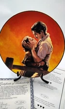 Fiery Embrace by Paul Jennis 1992 Gone With The Wind Plate Original Box & COA