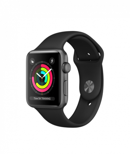 Apple Watch Series 3 42mm Gray With Black Sport Band MQL12