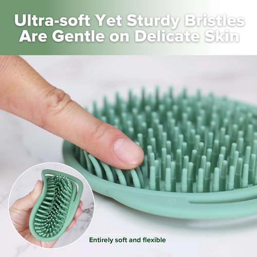 Silicone Shampoo Brush - Cradle Cap Brush Comb - Baby Hair Scrubber - Scalp Mass - Picture 5 of 8