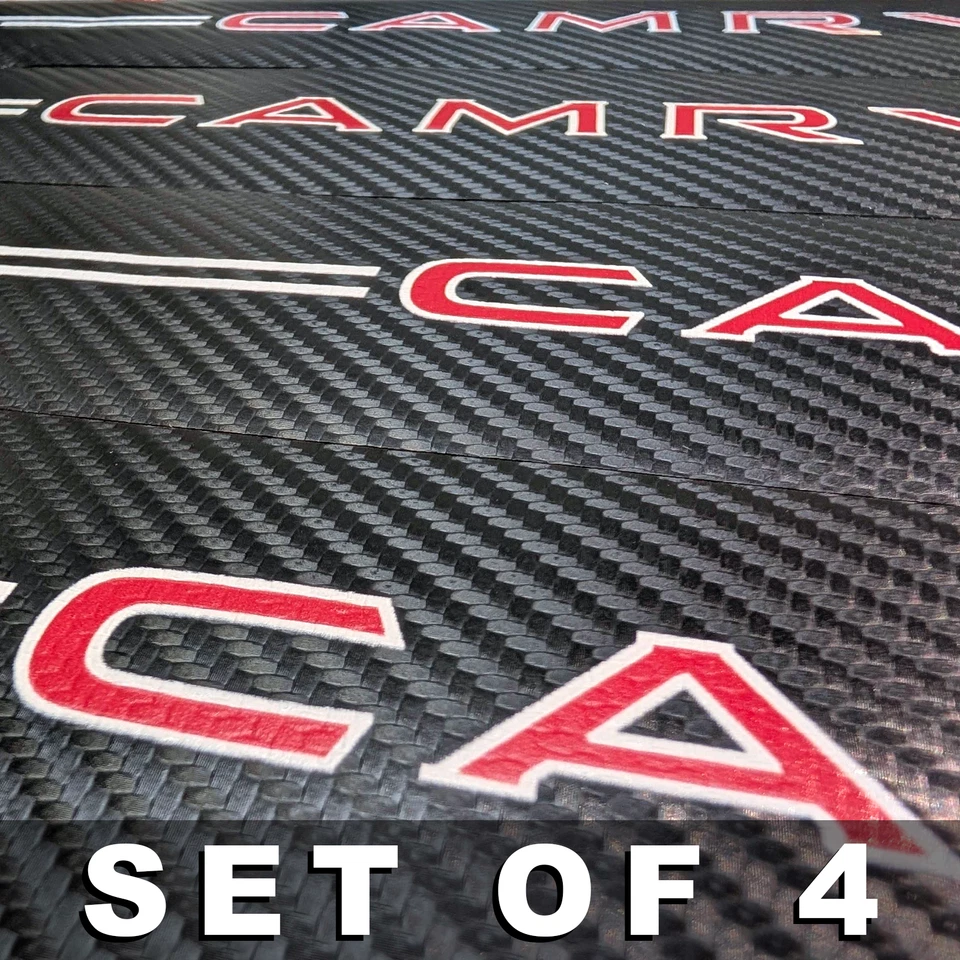 4Pcs RED Car Threshold Strip Door Plate Sill Scuff Cover Stickers for CAMRY - Image 2 of 4