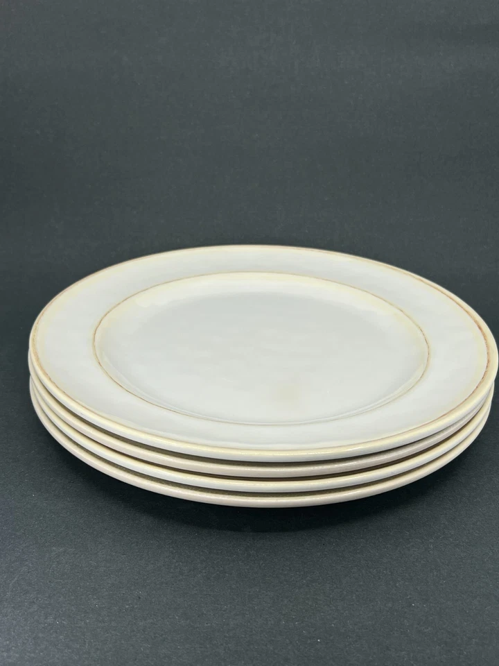 4 pratos de jantar de melamina aparados dourados esbranquiçados 11 pol. prato DURÁVEL interno externo - Imagem 2 de 4