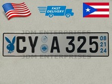 Euro License Plate Embossed White Background Black Color Numbers Tablilla