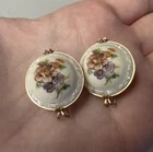 Castlecraft Vintage White Floral Slip On Earrings - 1960’s Costume Jewelry