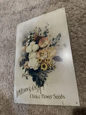 Vintage Tin Sign Wall Decor D.M.Ferry & Co's Flower Seeds Advertising Sign