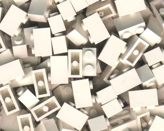 Lego 1x2 White New Bulk Lot Of 100 1x2 Brick Blocks Authentic 3004 - Image 2 of 4