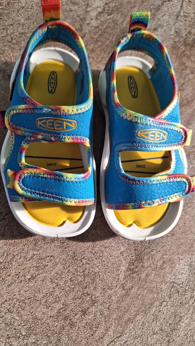KEEN Knotch Creek Tie Dye Vivid Blue Kids Sandals Shoes Water Play