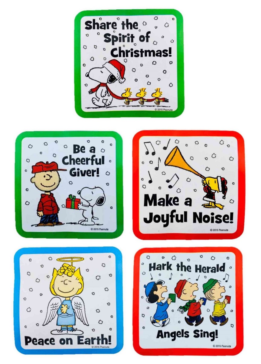 Peanuts Snoopy 30 Inspirational Christmas Stickers (5 Styles