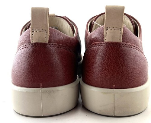 Ecco Soft 8 Red Burgundy Leather Comfort Sneakers Shoes Women’s Size 7 - Picture 7 of 10