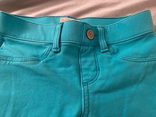 SO Girls Size 8 Midi Shorts Stretch Soft Knit Aqua/turquoise EUC twin girls 