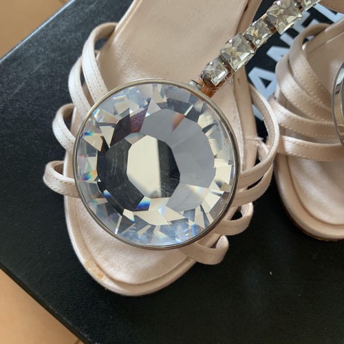 Chanel Crystal Strappy Flat Sandals Bicolor Size 35.5 US About5.5 For Women - Picture 4 of 24