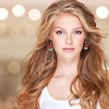 160PCS Tulip Flower Beads Glass Translucent Bracelet Beads Colorful Handcraft...