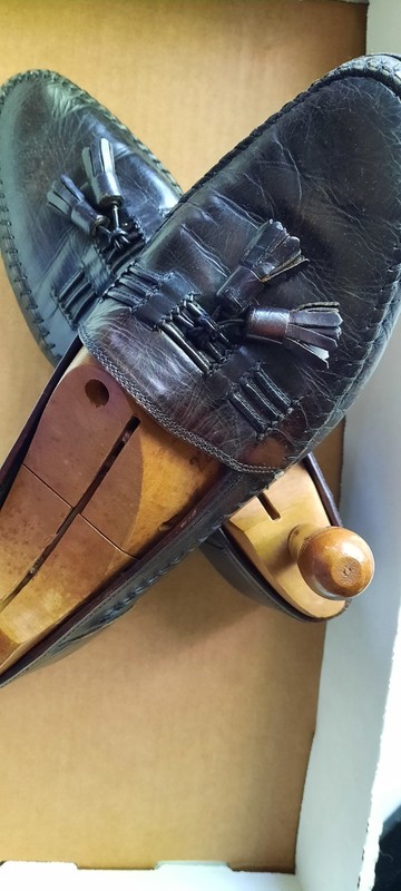 McCreedy & Schreiber Loafer Dress Shoes, Dark Brown Leather, Size 10 1/2M Used 