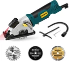 Compact Mini Circular Saw with Laser Guide, 4.8A, 3 Blades, 4000RPM