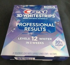 CREST 3D WHITESTRIPS - LEVELS 12 PROFESSIONAL - BONUS - NEW  SEALED, LAST 1 