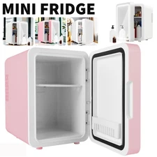 4L Mini Fridge with Light Mirror Cooler Warmer Table Top Bedroom Makeup ⇓
