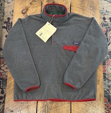 Vintage Patagonia Synchilla Snap T Pullover Fleece Sweater Mens Size L Gray Red