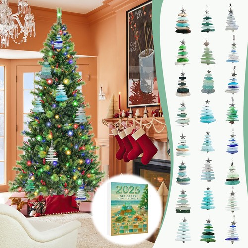 Sea Glass Christmas Tree Advent Calendar,Sea Glass Tree,Christmas Decoration - Picture 2 of 12
