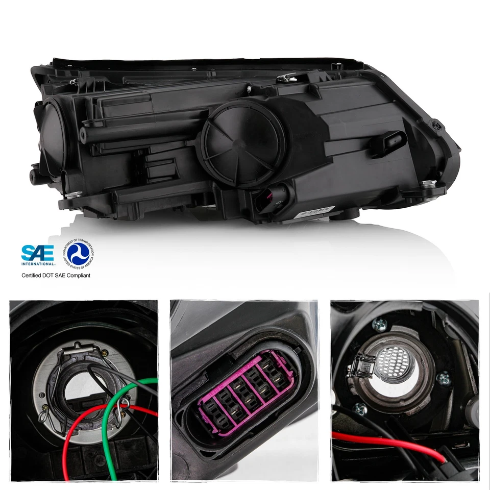 Fits 2012-2017 Volkswagen VW Tiguan Projector LED DRL Headlights Light - Image 2 of 4