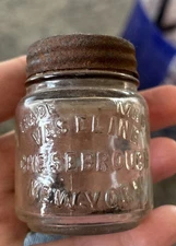 Vintage Vaseline Embossed Trademark Chesebrough New York Jar / Medicine Bottle