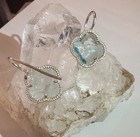 Sterling silver Blue Topaz Clover Dangle Earrings — photo 5