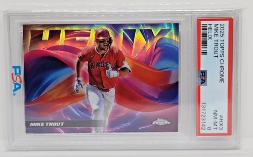 2025 Topps Chrome Mike Trout Helix SP PSA NM-MT 8 LA Angels #HX3
