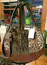 NWT JESSICA SIMPSON SMASH HIT WALNUT MULTI SATCHEL SHOULDER HANDBAG 
