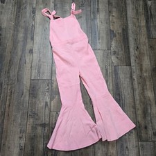 Bailey's Blossoms Pink Bell Bottom Overalls Jumpsuit Girls Size 5T Flare Leg