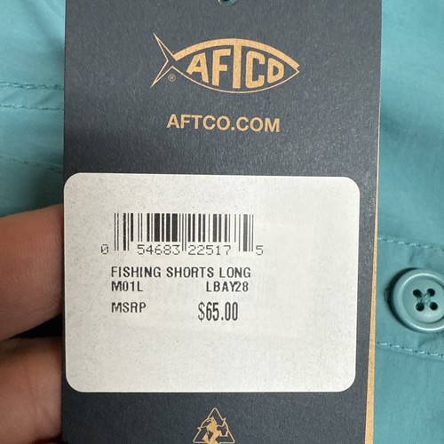 AFTCO NWT Fishing Shorts Men's 28 Latigo Bay 100% Nylon Outdoor Angler Gear - Picture 2 of 8