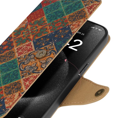 Avizar Cork Case for iPhone 15 Pro Max Wallet Flip Stand Victorian, Multicolour - Picture 6 of 6