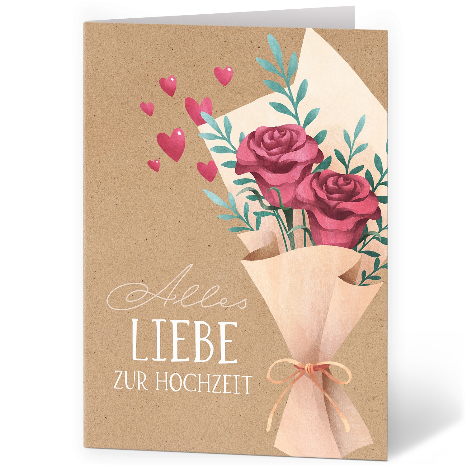 Große Karte zur Hochzeit - Glückwunschkarte Hochzeitskarte - mit Umschlag
