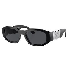 Versace VE 4361 542287 Black Plastic Geometric Sunglasses Grey Lens