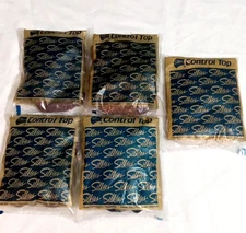 5 Vintage Silkies Control Top Support Pantyhose Taupe Blue Ivory Beige USA NEW