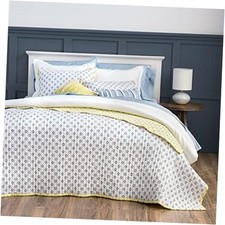 Naomi Quilt Set - 3 Piece, 100 Cotton Bedspread, Queen Block Print Yellow