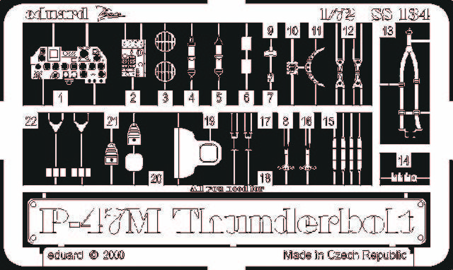 Eduard Accessories SS134 - 1:72 P-47M Thunderbolt - Etching Set - New