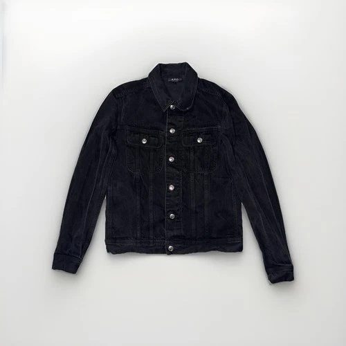 A.P.C. RUE MADAME PARIS Denim Jacket Men's Size Small Black - product listing photo