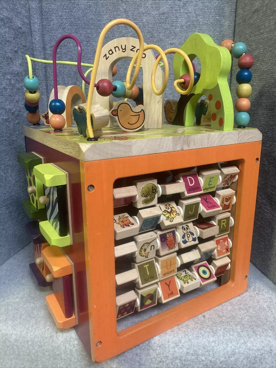 B. toys Wooden Activity Cube - Zany Zoo