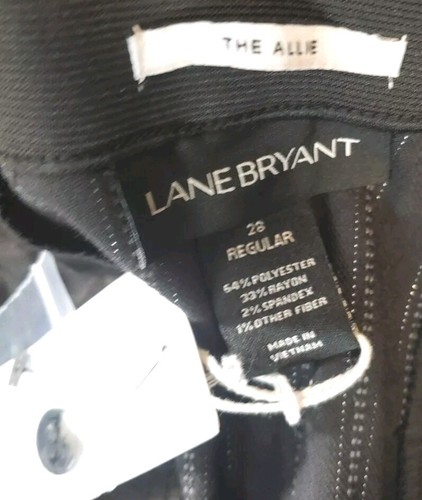 Lane Bryant Wide Leg Allie Trouser Pants Woman Plus 28W 5X Black Pinstriped Nwt - Picture 8 of 9