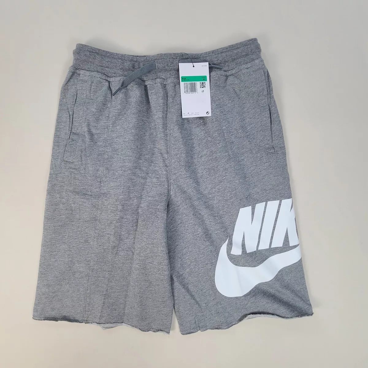 Nike Boys Shorts Youth Extra Large Gray Fleece Sweat Shorts SportsWear Cut  Off