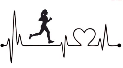 2 stickers running woman heartbeat car sticker decal 18 cm tuning JDM