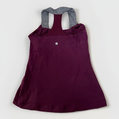Lululemon Purple Grey Marle Circle Neck Exercise Top-Shelf Bra Size US 8 AU 12 - Picture 11 of 18