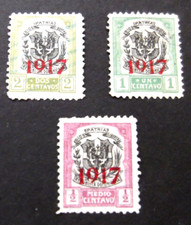 Dominican Republic-1917-1/2c, 1c & 2c Shield Definitives with 1917 O/P's-Used