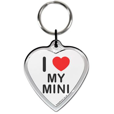 My Mini I Love Schlüsselanhänger in Herzform (52 mm x 36 mm)