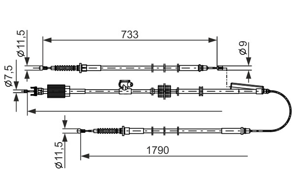 Bosch 1 987 482 803 Kabel, Handbremsseil FüR Opel, Vauxhall-image