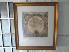 Starlie Sokol Hohne, Signed Untitled Globe Henr Hondio Mixed Media Art, Framed